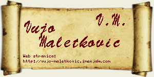 Vujo Maletković vizit kartica
